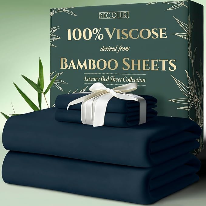 Bamboo Sheet Set - Navy Blue