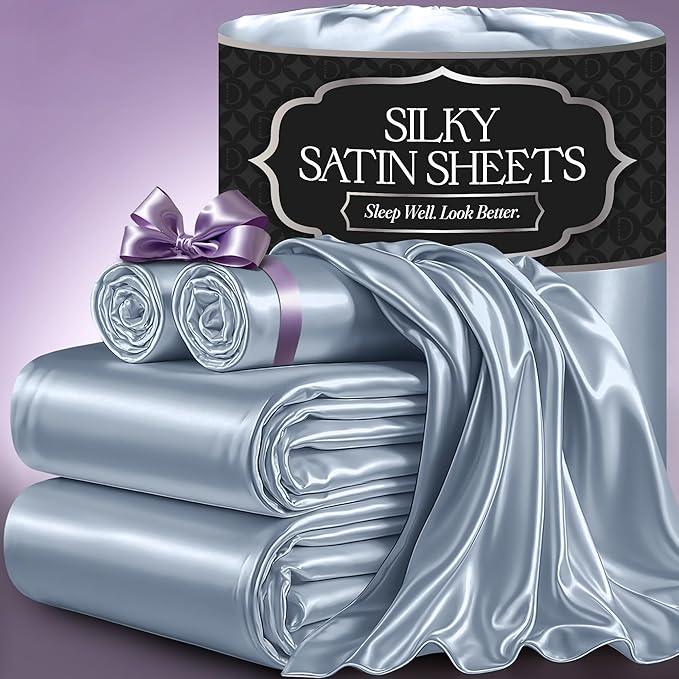 Satin Sheet Set - Baby Blue