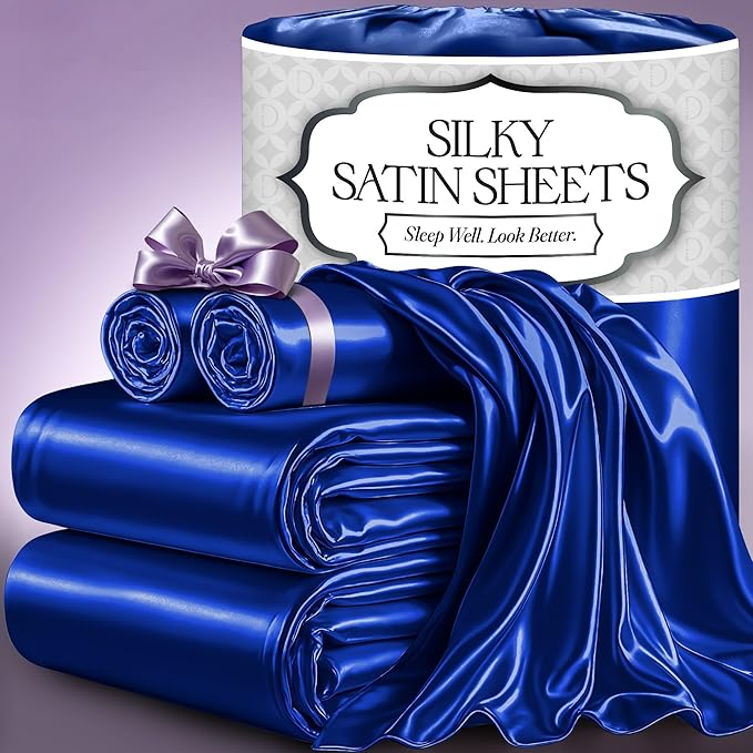 Satin Sheets Set - Blue
