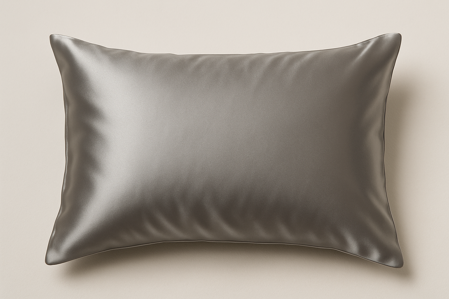 grey silk bed pillow
