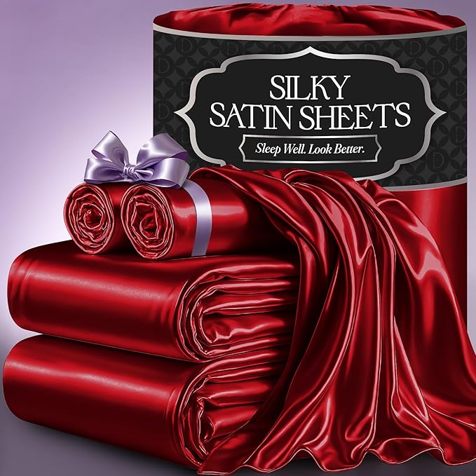 Satin Sheet Set - Red