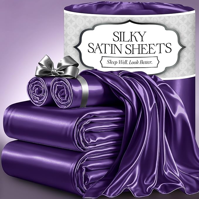Satin Sheet Set - Purple